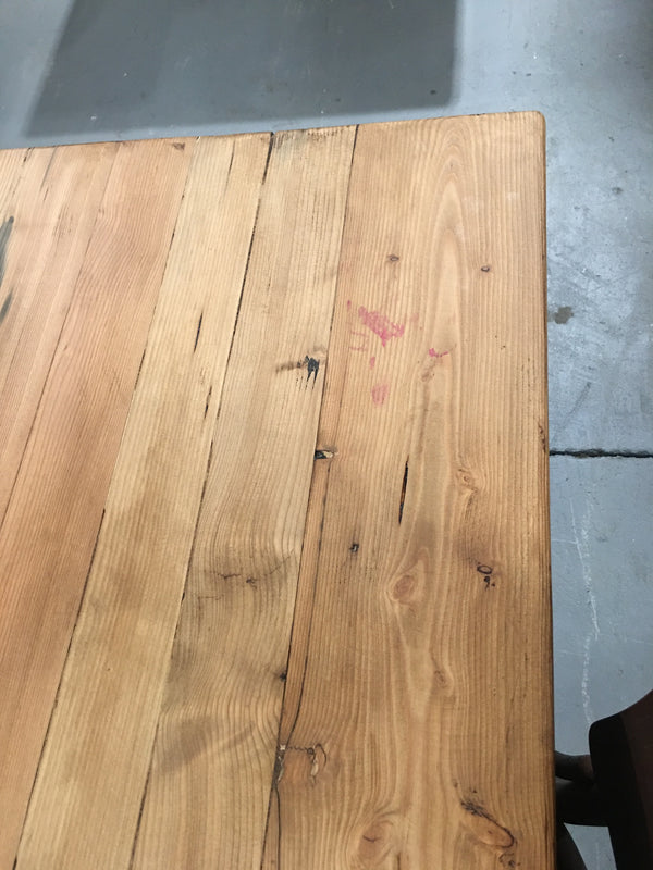 Vintage Europan Cast Iron/Baltic Pine  Kitchen Table #3257 (4)