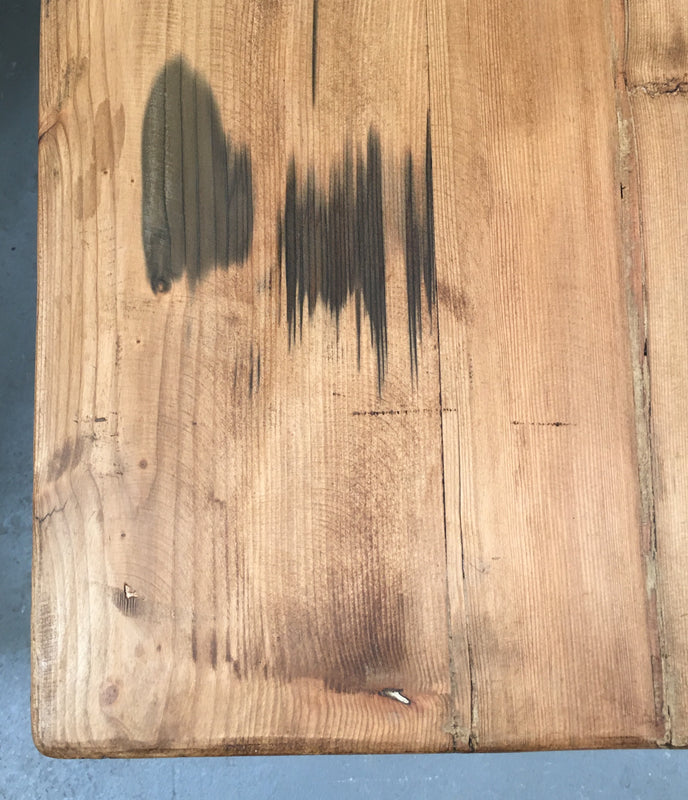 Vintage Europan Cast Iron/Baltic Pine  Kitchen Table #3257 (4)