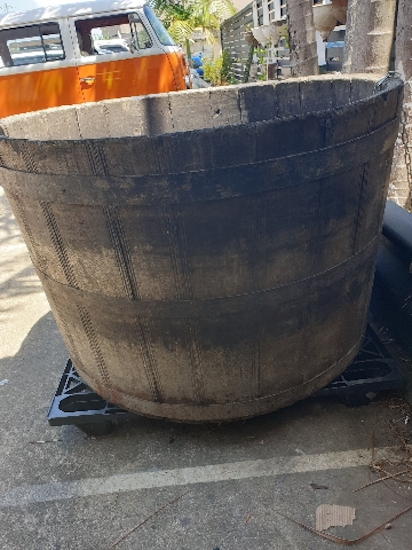 Vintage industrial French oak oval huge wine barrel #1980/3 Byron