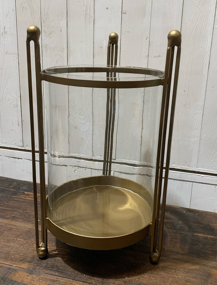 Metal and Glass Candle Holder  #4618  Byron