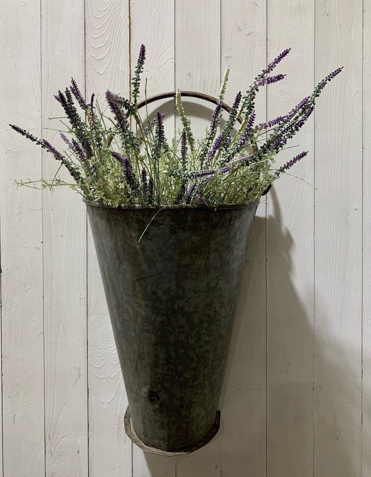 Galvanised Wall Planter with Handle  #4585