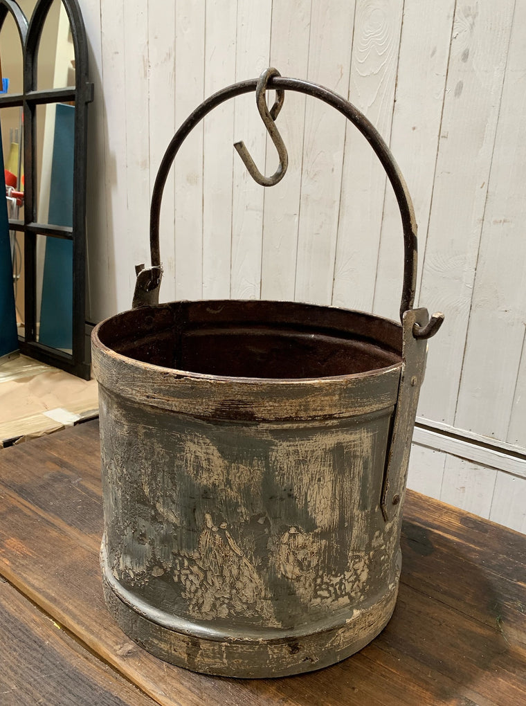 Metal Bucket  with Hanging  Hook  #4586