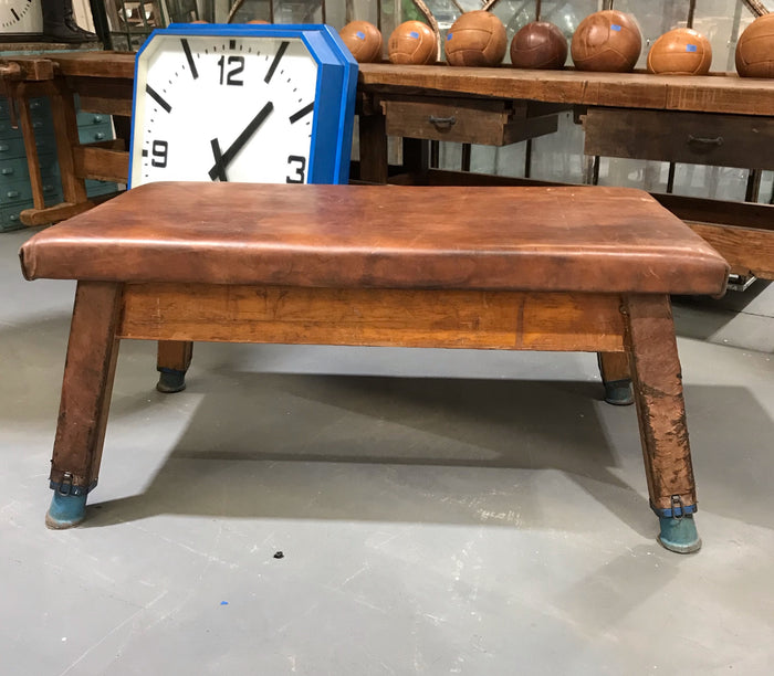 Vintage Romanian Leather Gym Table   #3679B