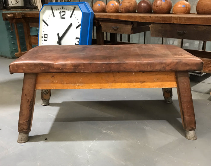 Vintage Romanian Leather Gym Table   #3679C