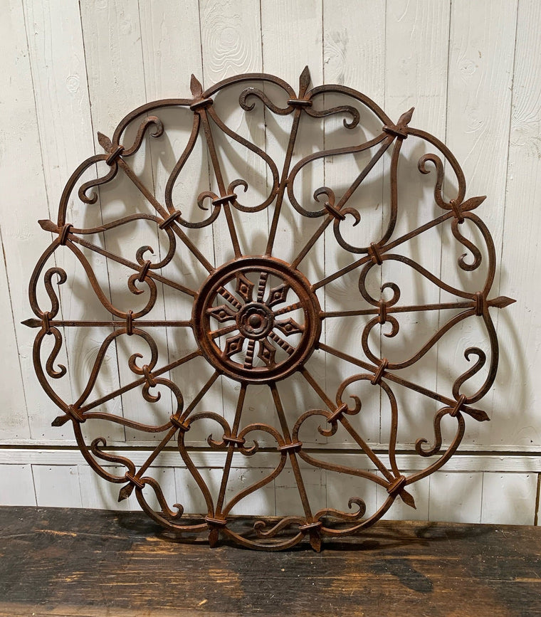 Round  Wrought Iron Wall Art Panel # 4597 Byron