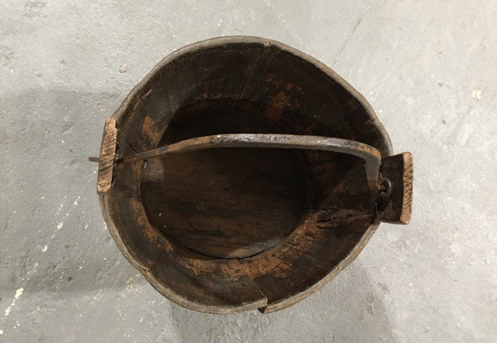 Vintage Dutch  Wooden Water-Well Bucket #3265 (1)