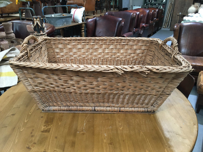 Vintage  Belgian Wicker Bakers Basket  #3267 (6)