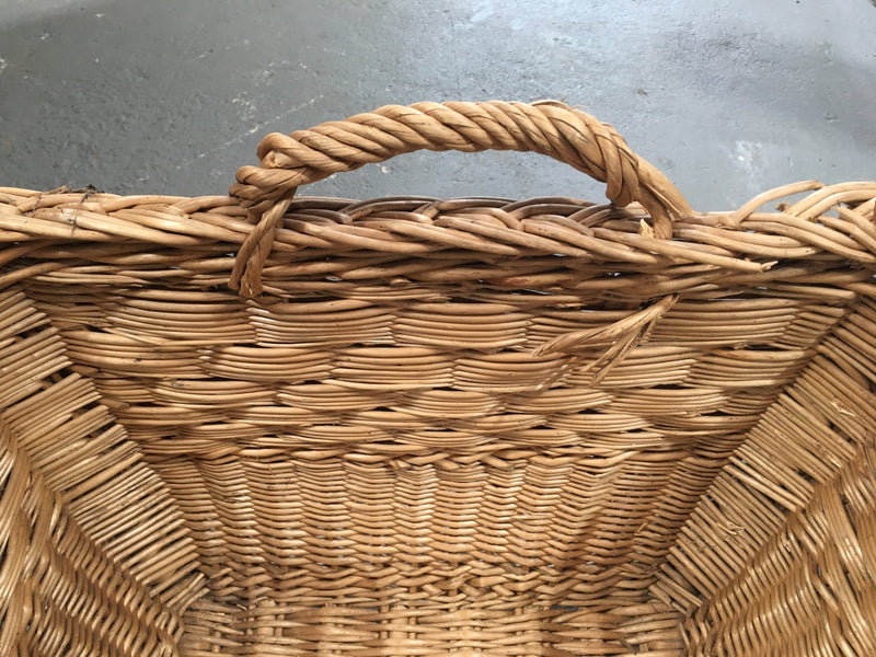 Vintage  Belgian Wicker Bakers Basket  #3267 (6)