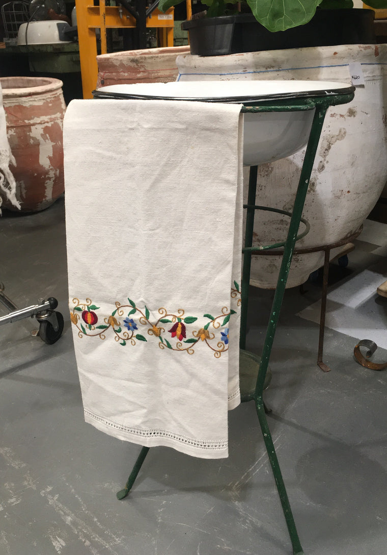 Vintage European Linen Tea Towel  #C162 FREE AUS POSTAGE