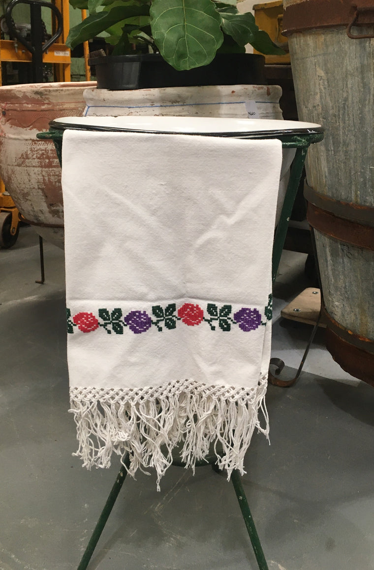 Vintage European Linen Tea Towel  #C163 FREE AUS POSTAGE