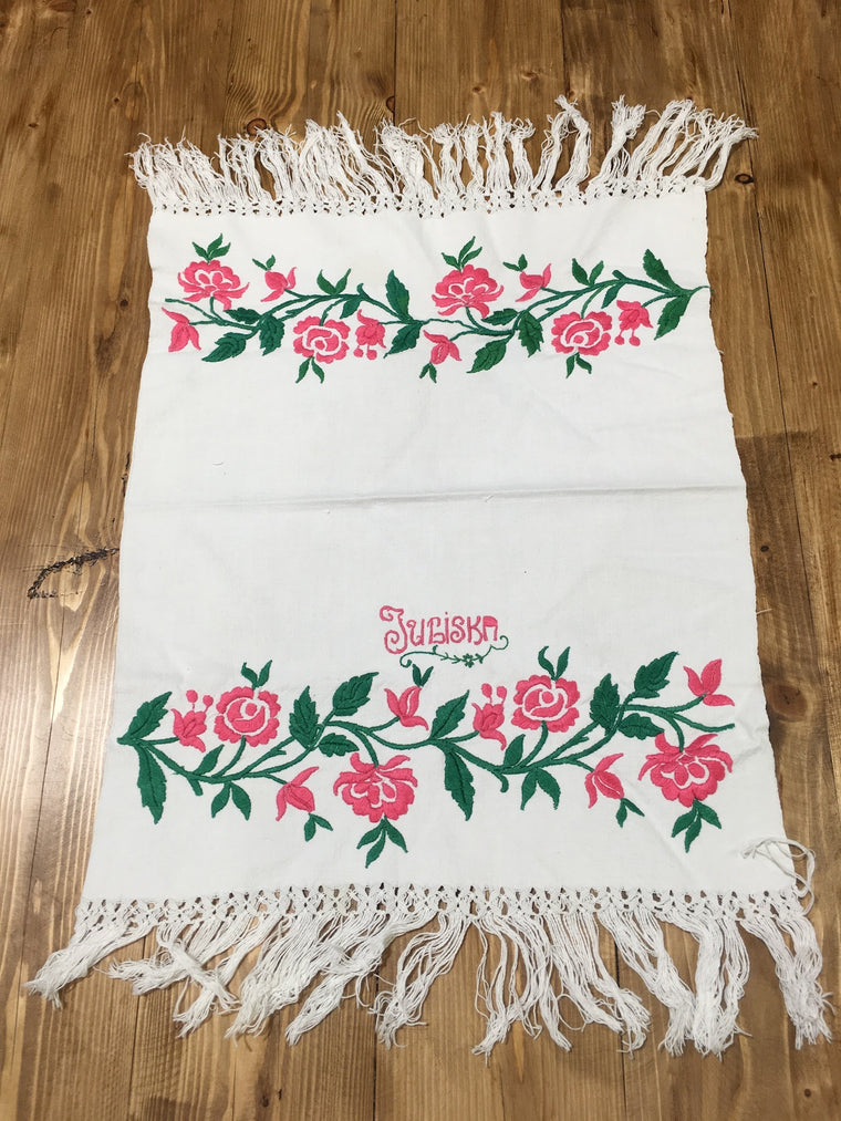 Vintage European Linen Tea Towel  #C172  FREE AUS POSTAGE