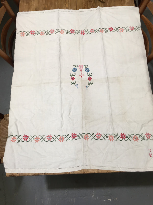 Vintage European Linen Tea Towel  #C174  FREE AUS POSTAGE