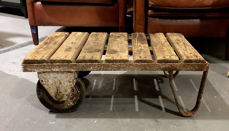 Vintage  Rail Cart Coffee Table  #3789b