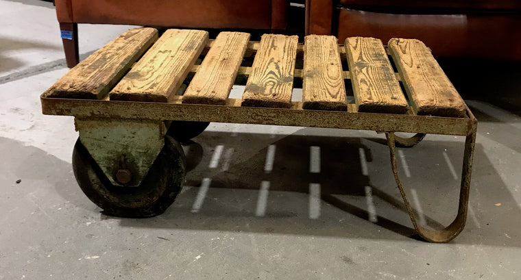 Vintage  Rail Cart Coffee Table  #3789c