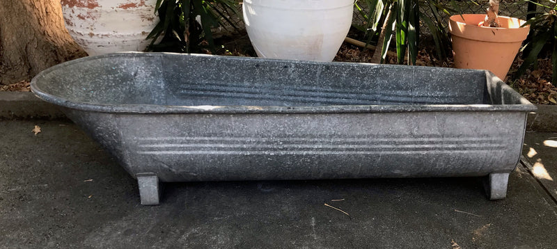 Vintage European Galvanised Bathtub #3813