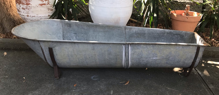 Vintage European Galvanised Bathtub #3814