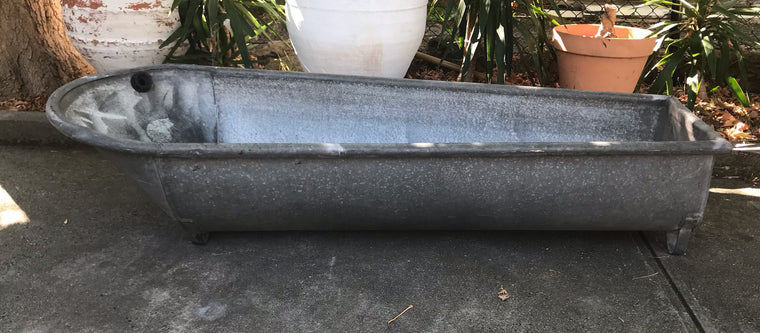 Vintage European Galvanised Bathtub #3815