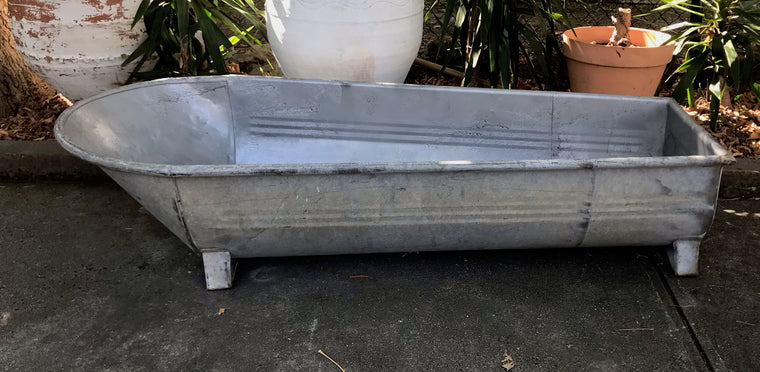 Vintage European Galvanised Bathtub #3817