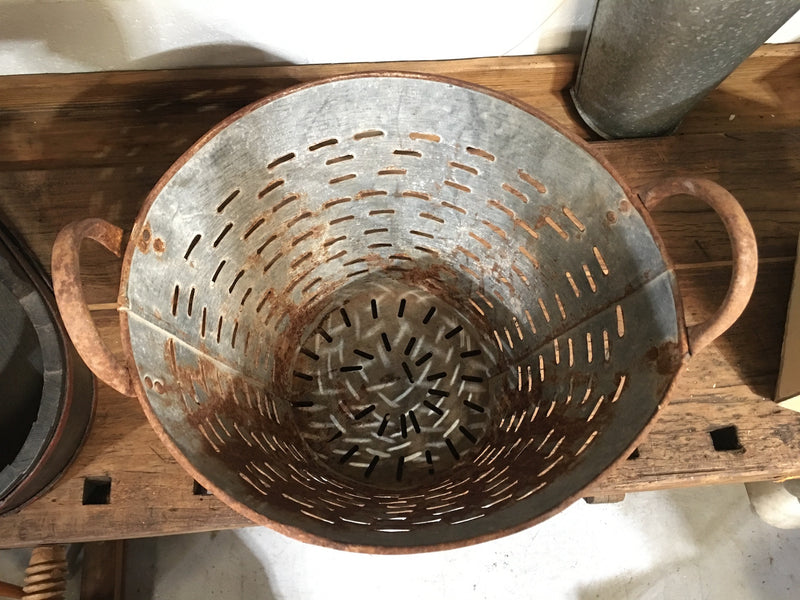 Vintage Turkish Olive Picking Bucket  #3286