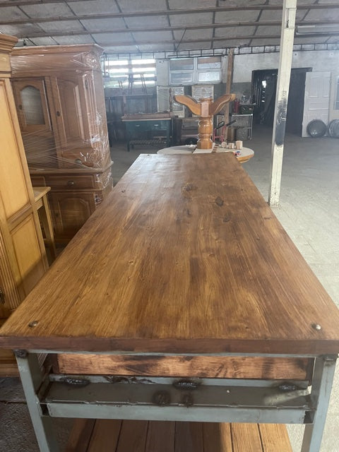 Vintage European Workbench kitchen island table #3735 Nr1 coming SOLD Richard Wise