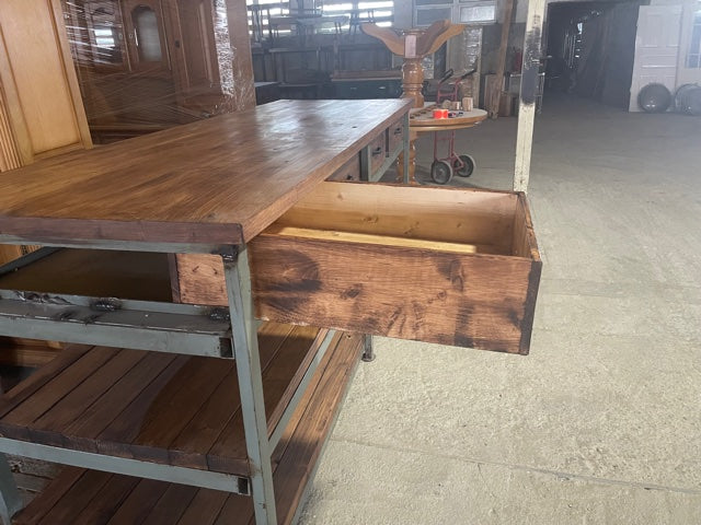 Vintage European Workbench kitchen island table #3735 Nr1 coming SOLD Richard Wise