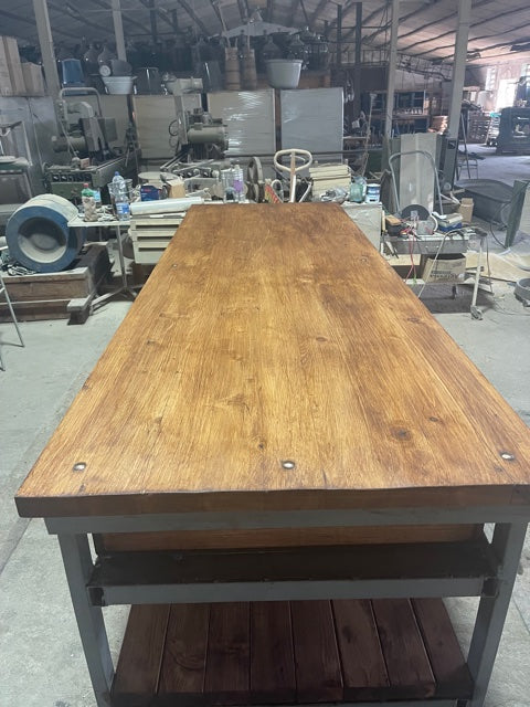 Vintage European Workbench kitchen island table #3736 Nr2  HOLD SHARRON HARRIS