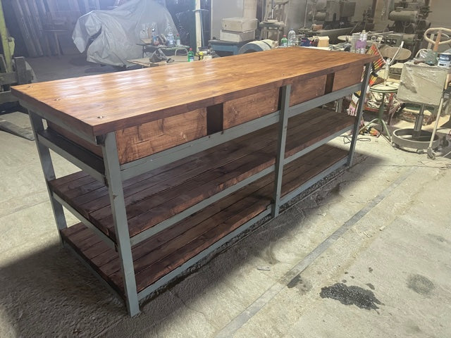 Vintage European Workbench kitchen island table #3736 Nr2  HOLD SHARRON HARRIS