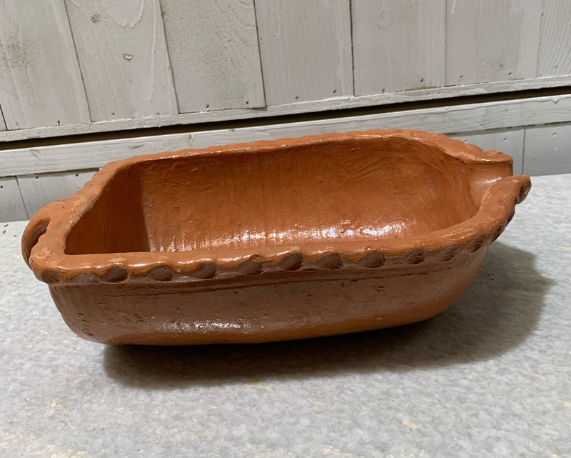 Vintage Glazed Terracotta Hot Liquid Cooler Dish  #4666
