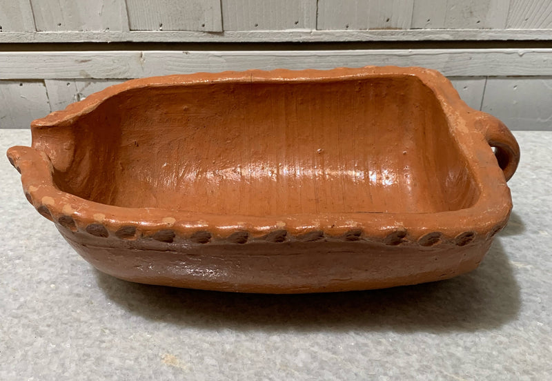 Vintage Glazed Terracotta Hot Liquid Cooler Dish  #4666