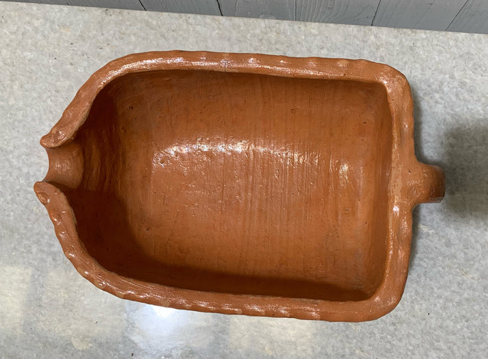 Vintage Glazed Terracotta Hot Liquid Cooler Dish  #4666