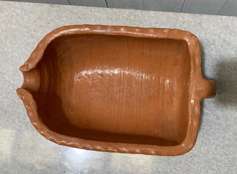 Vintage Glazed Terracotta Hot Liquid Cooler Dish  #4666