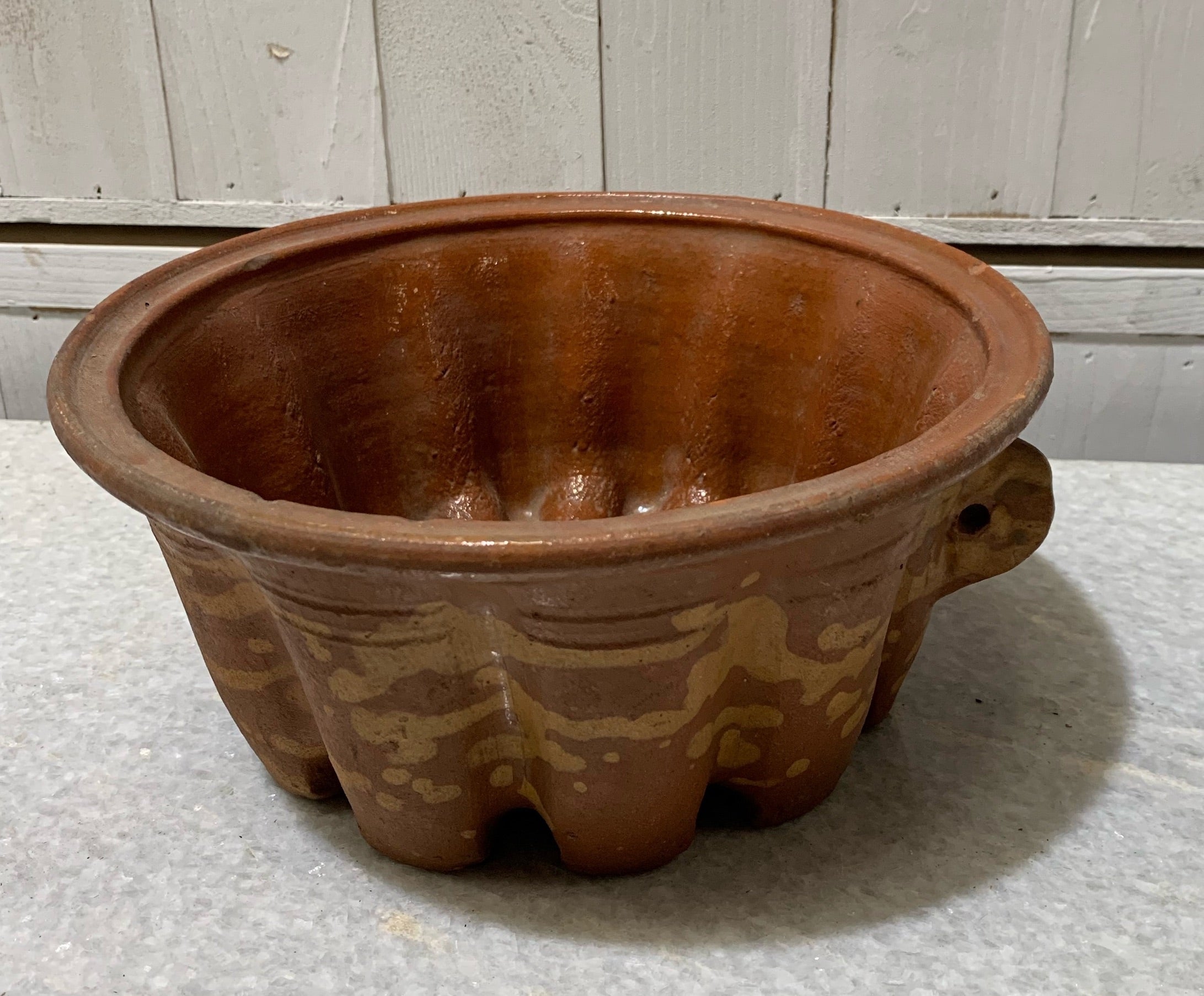 Vintage Glazed Terracotta Cake Baking  Pan  #4668