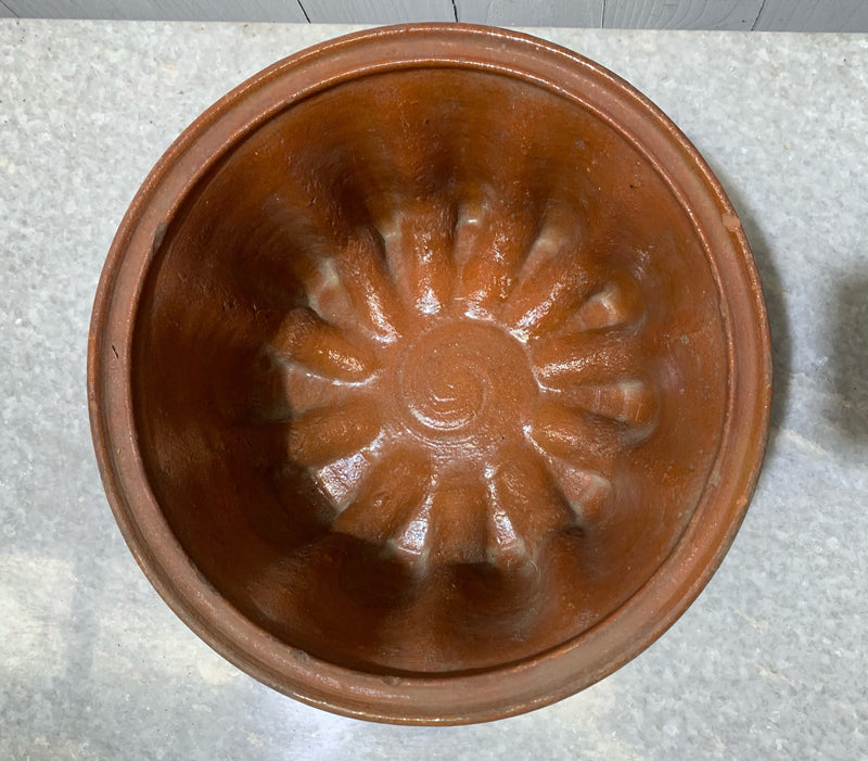 Vintage Glazed Terracotta Cake Baking  Pan  #4668