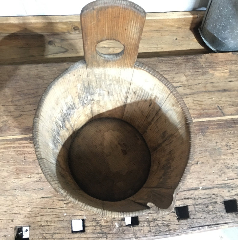 Vintage  European Wooden Bucket #3305