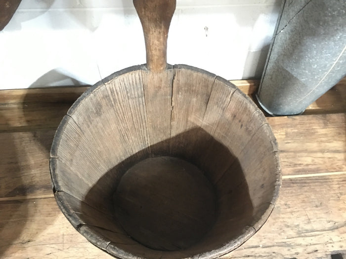 Vintage  European Wooden Bucket #3306