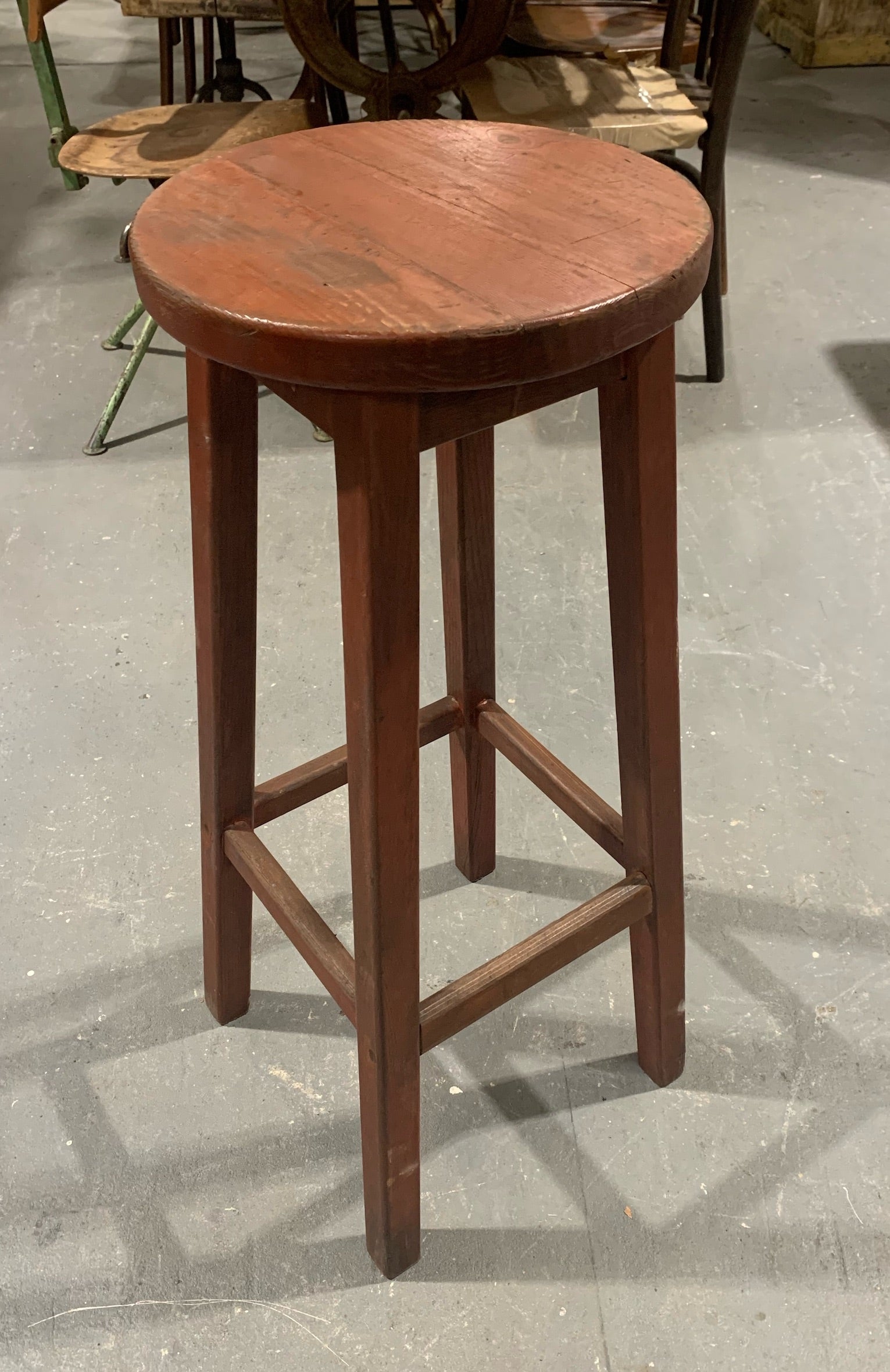 Vintage Wooden Bar Stool  # 4676