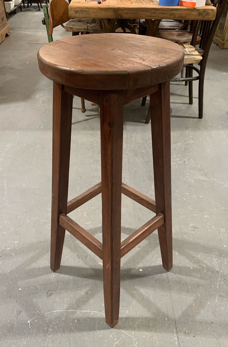 Vintage Wooden Bar Stool  # 4682