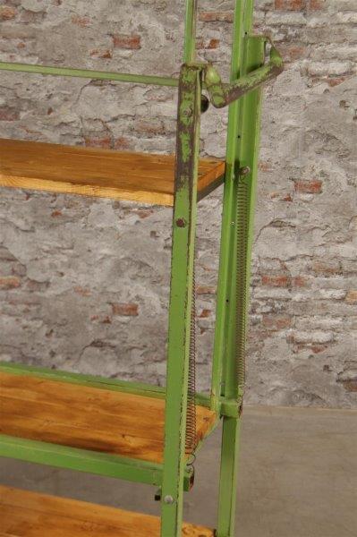 Vintage industrial Belgium bakers wooden / metal rack 1.5  mt #2531