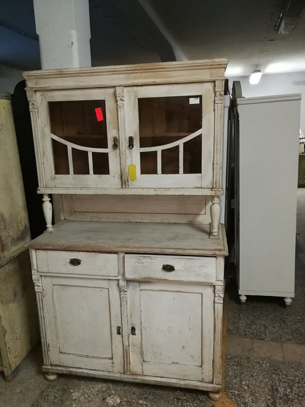 Vintage industrial European wooden kitchen cabinet #2137