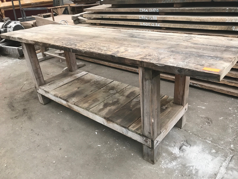 Vintage industrial European workbench table counter  #2117