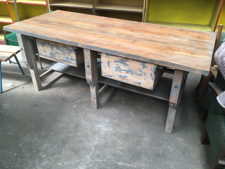 Vintage European Workbench / Table / Counter / Kitchen Island #2274