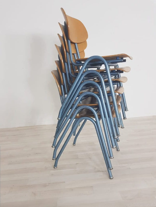 Vintage industrial Dutch school chairs  #2374