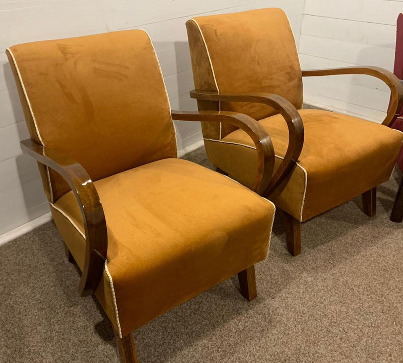 Vintage Czech Jindrich Halabala Chairs set #3342