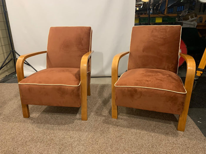 Vintage Czech Jindrich Halabala  Chairs set #3343