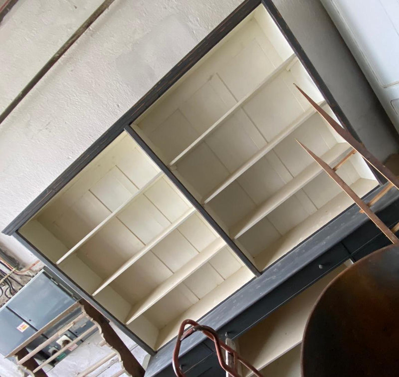 Vintage  European  shop shelving unit # 3502 grey/wht August container