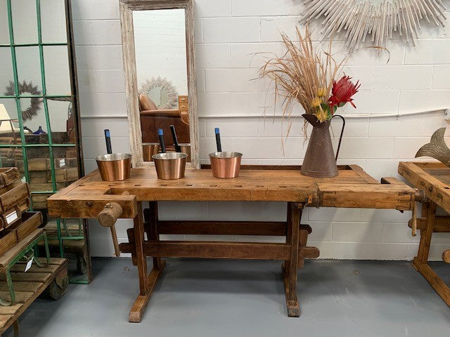 Vintage  European Carpenters Woodworking  Bench  #4594  Byron