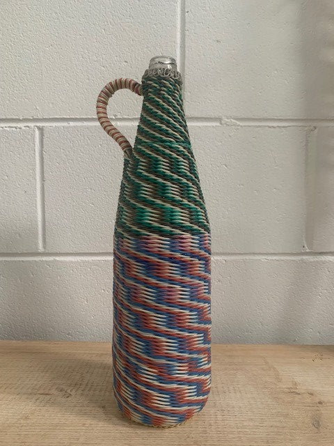Vintage Plastic Woven  Beer Bottle  #4630  Byron