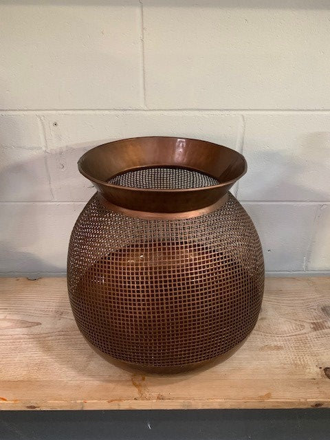 Copper Mesh Candle Holder  #4606 Byron