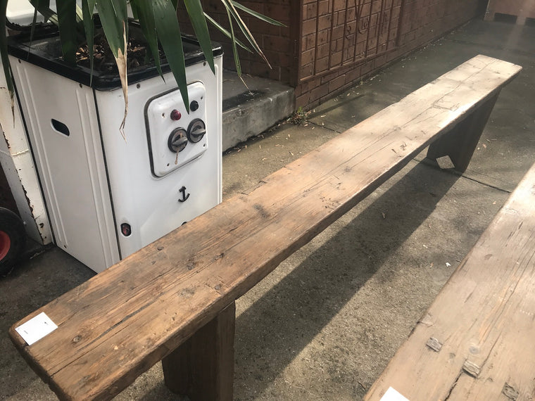 Vintage industrial European bench seat  #2293/2