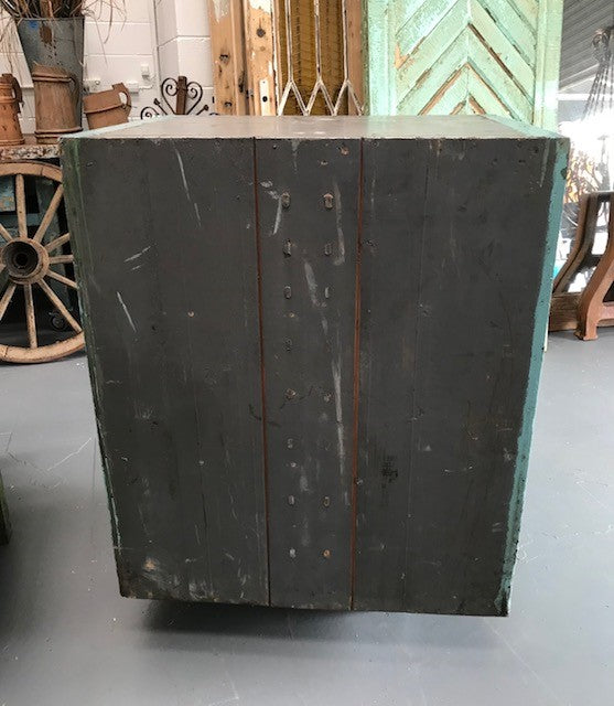 Vintage Industrial European Wooden Bank of Drawers  #3635 Byron